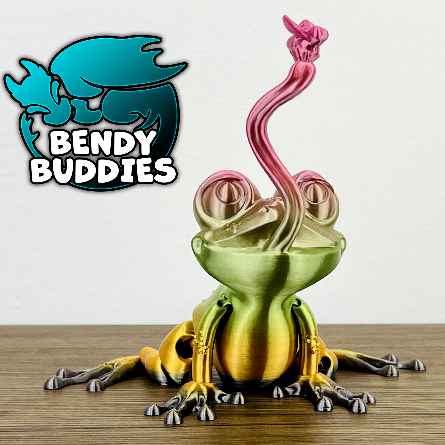 0007 - Bendy Buddies - Frog (with tongue and fly)