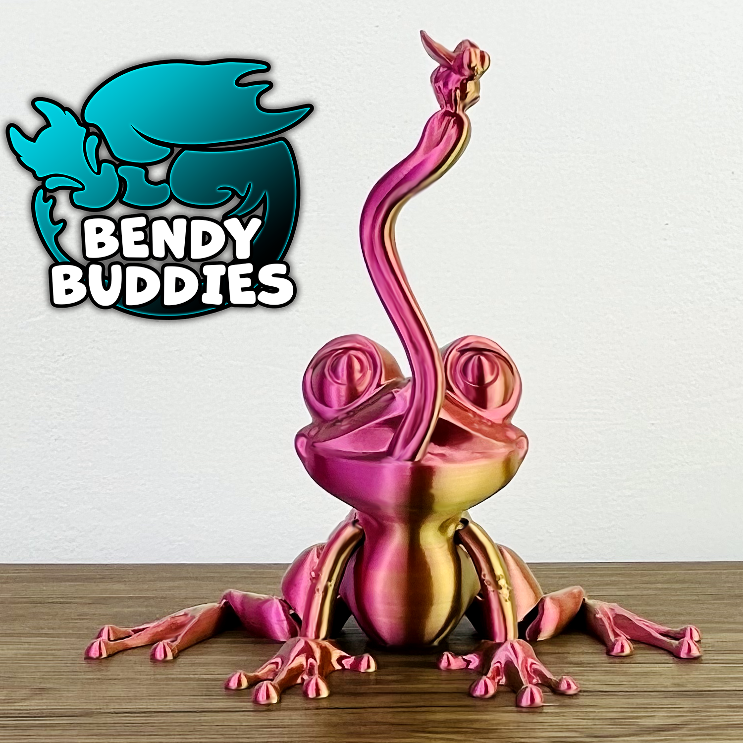 0007 - Bendy Buddies - Frog (with tongue and fly)