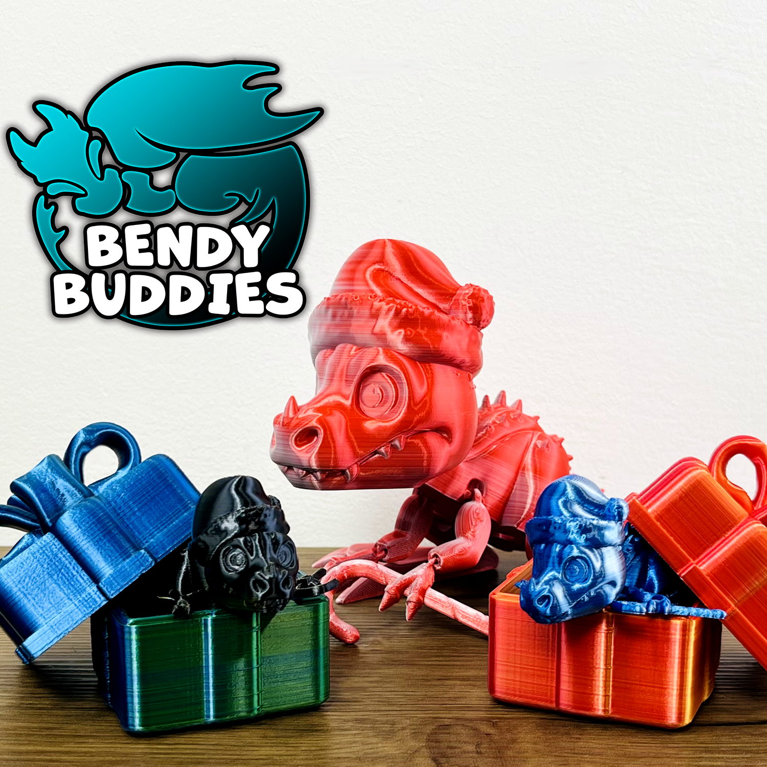 0020 - Bendy Buddies - T-Rex (Christmas)