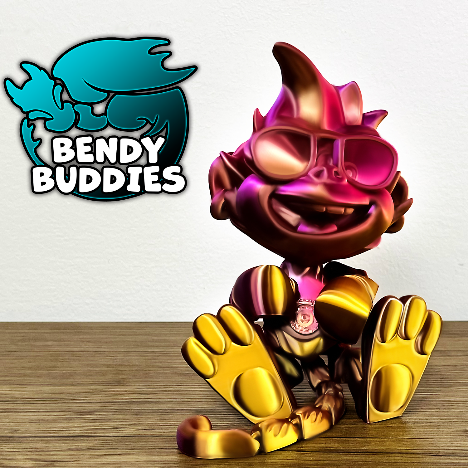 0024 - Bendy Buddies - Monkey Puck Boxer (with sunglasses)