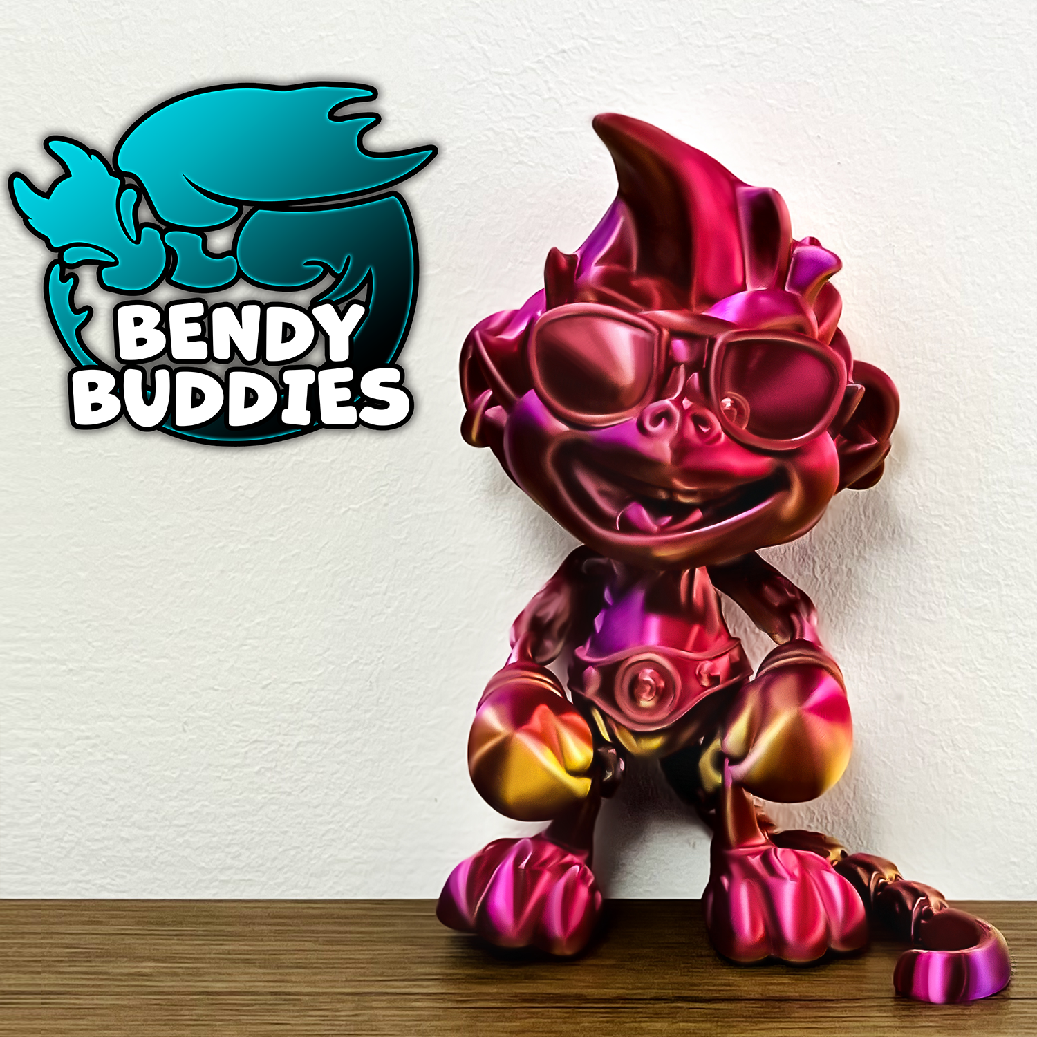 0024 - Bendy Buddies - Monkey Puck Boxer (with sunglasses)