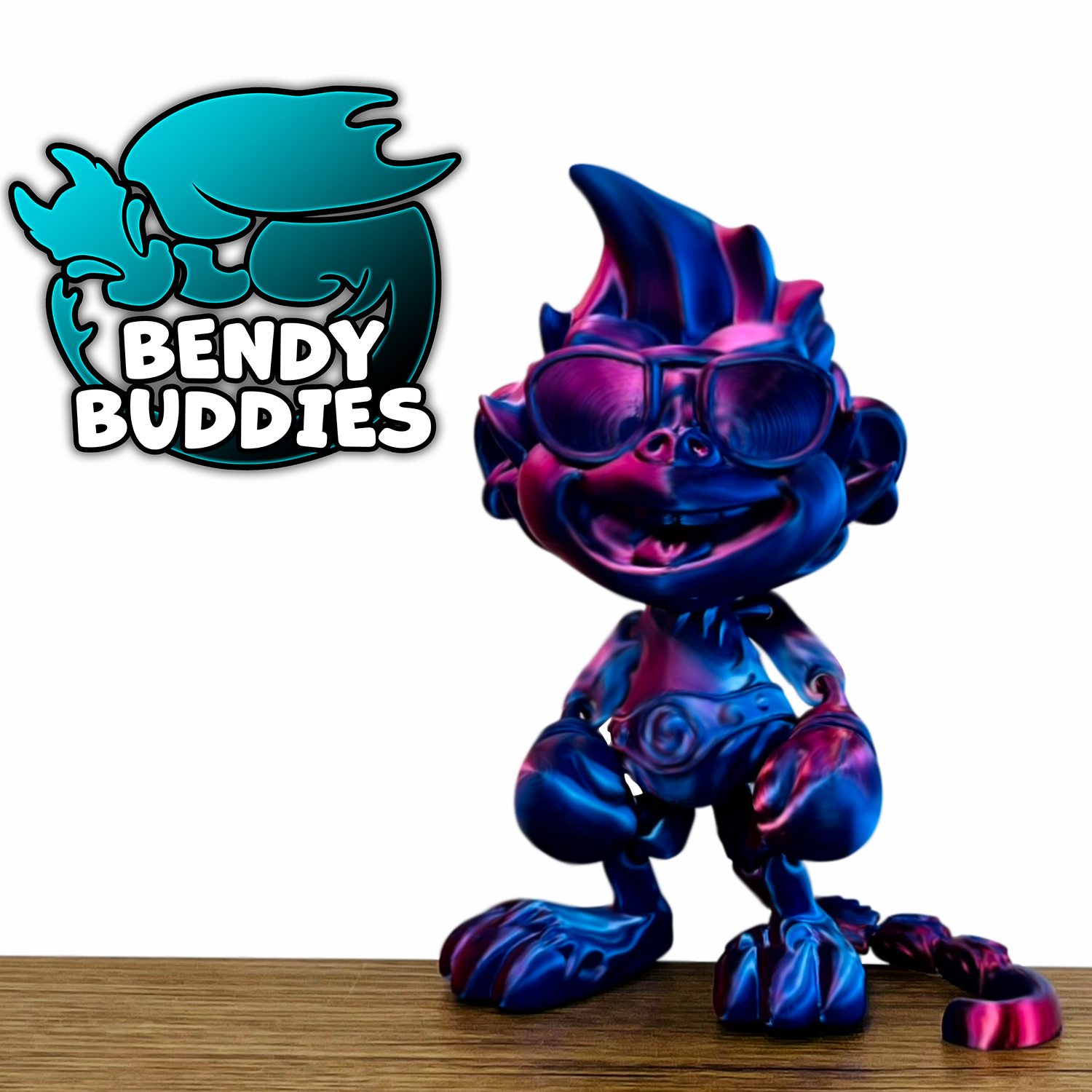 0024 - Bendy Buddies - Monkey Puck Boxer (with sunglasses)