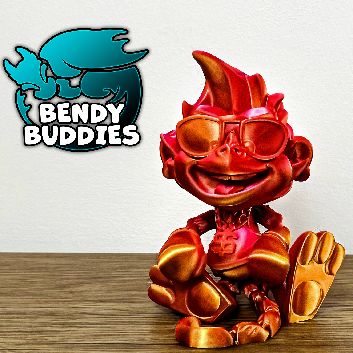 0025 - Bendy Buddies - Monkey Puck Boxer (with sunglasses and chain)