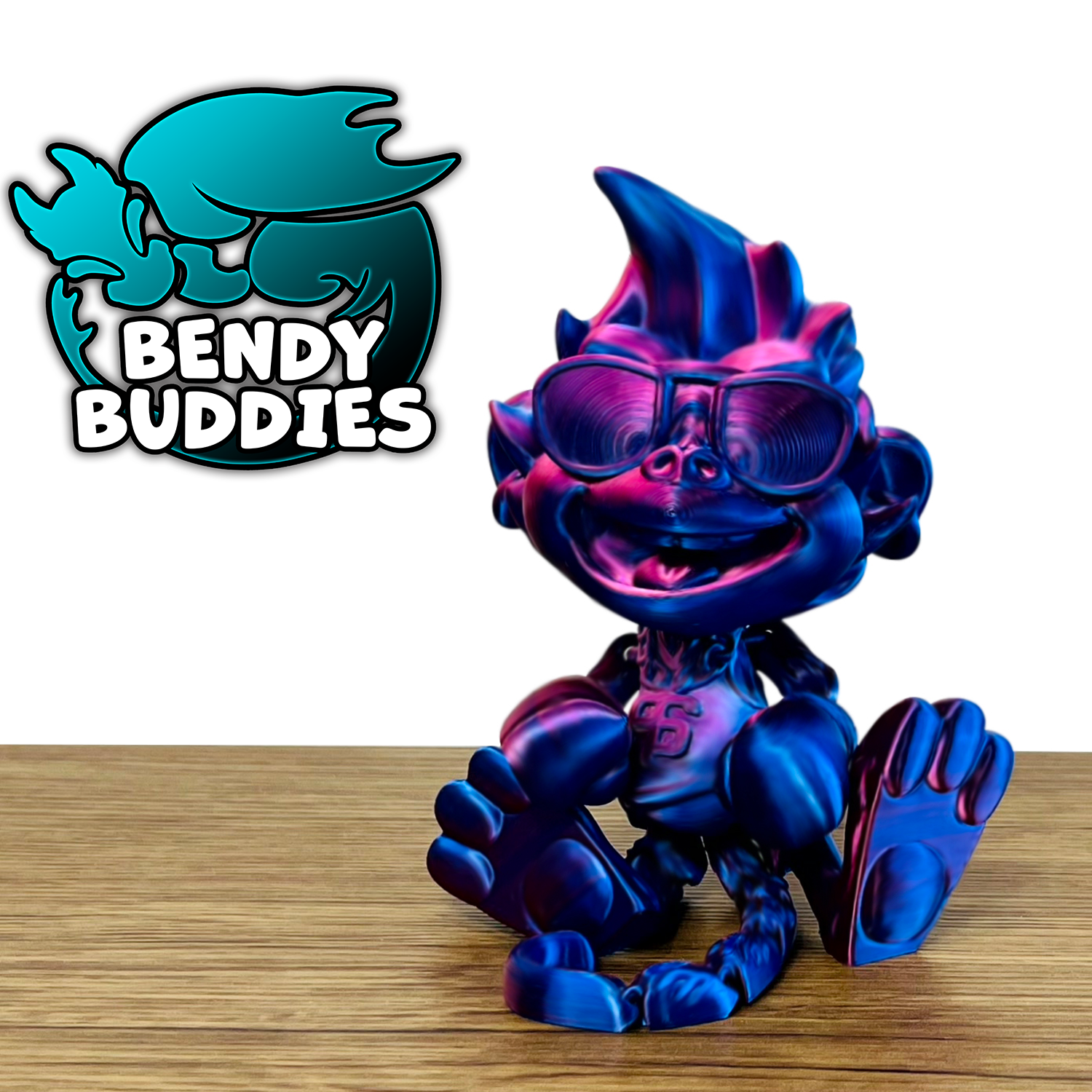 0025 - Bendy Buddies - Monkey Puck Boxer (with sunglasses and chain)