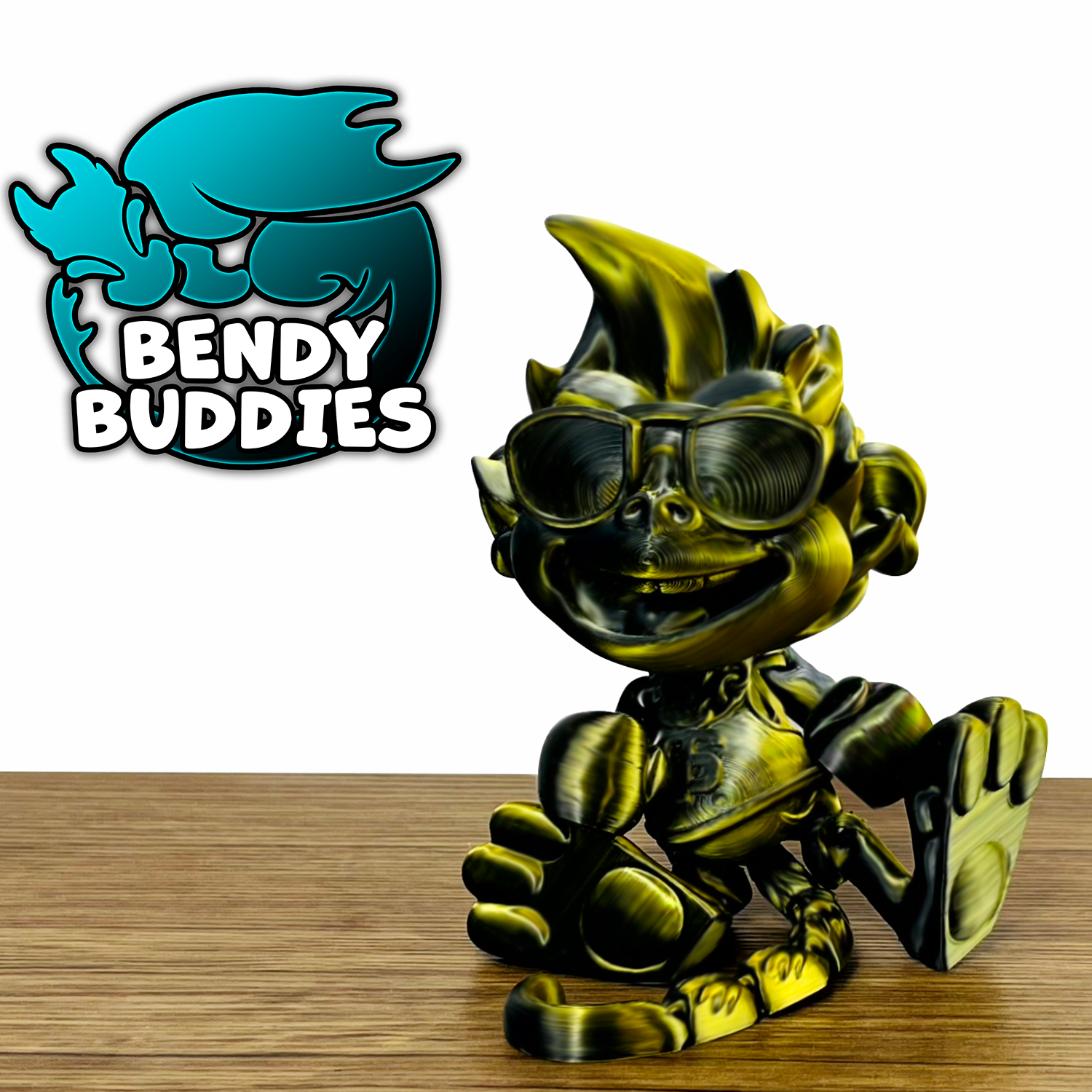 0025 - Bendy Buddies - Monkey Puck Boxer (with sunglasses and chain)
