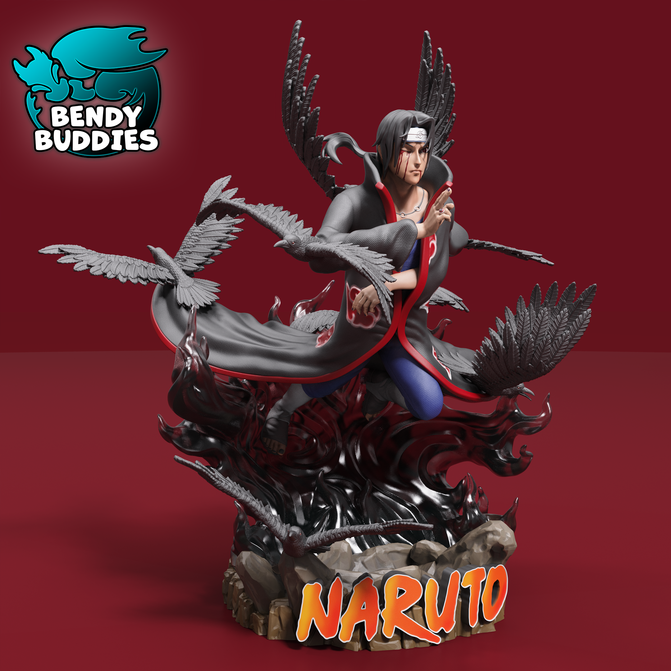 0040A - Bendy Buddies - Itachi (Naruto Fan Art) PAINTED