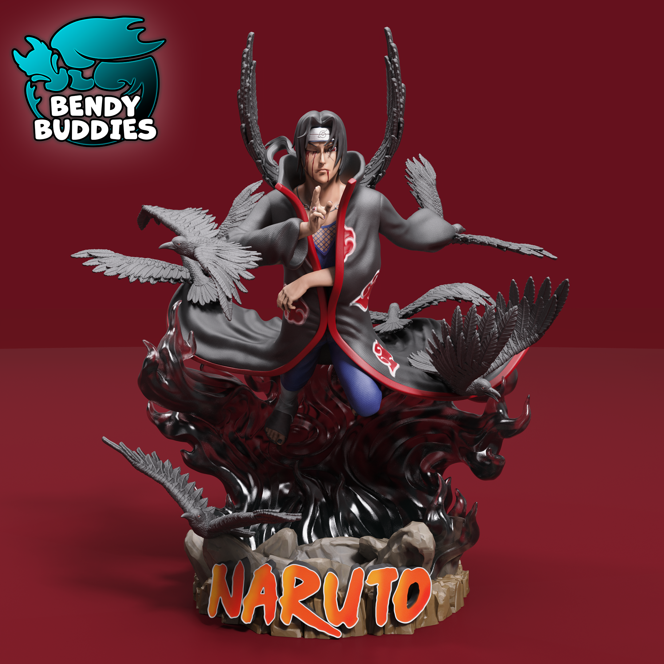 0040A - Bendy Buddies - Itachi (Naruto Fan Art) PAINTED