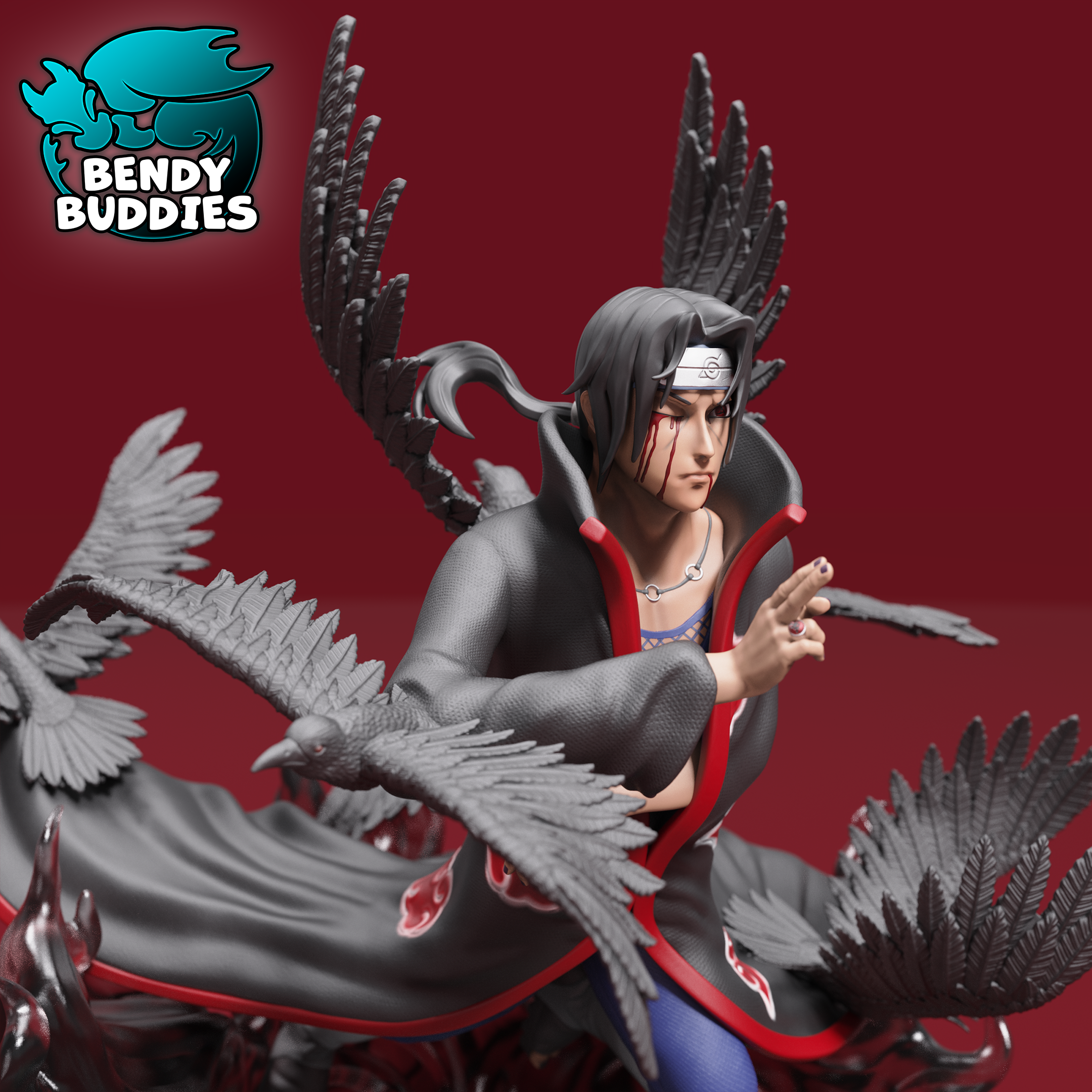 0040A - Bendy Buddies - Itachi (Naruto Fan Art) PAINTED