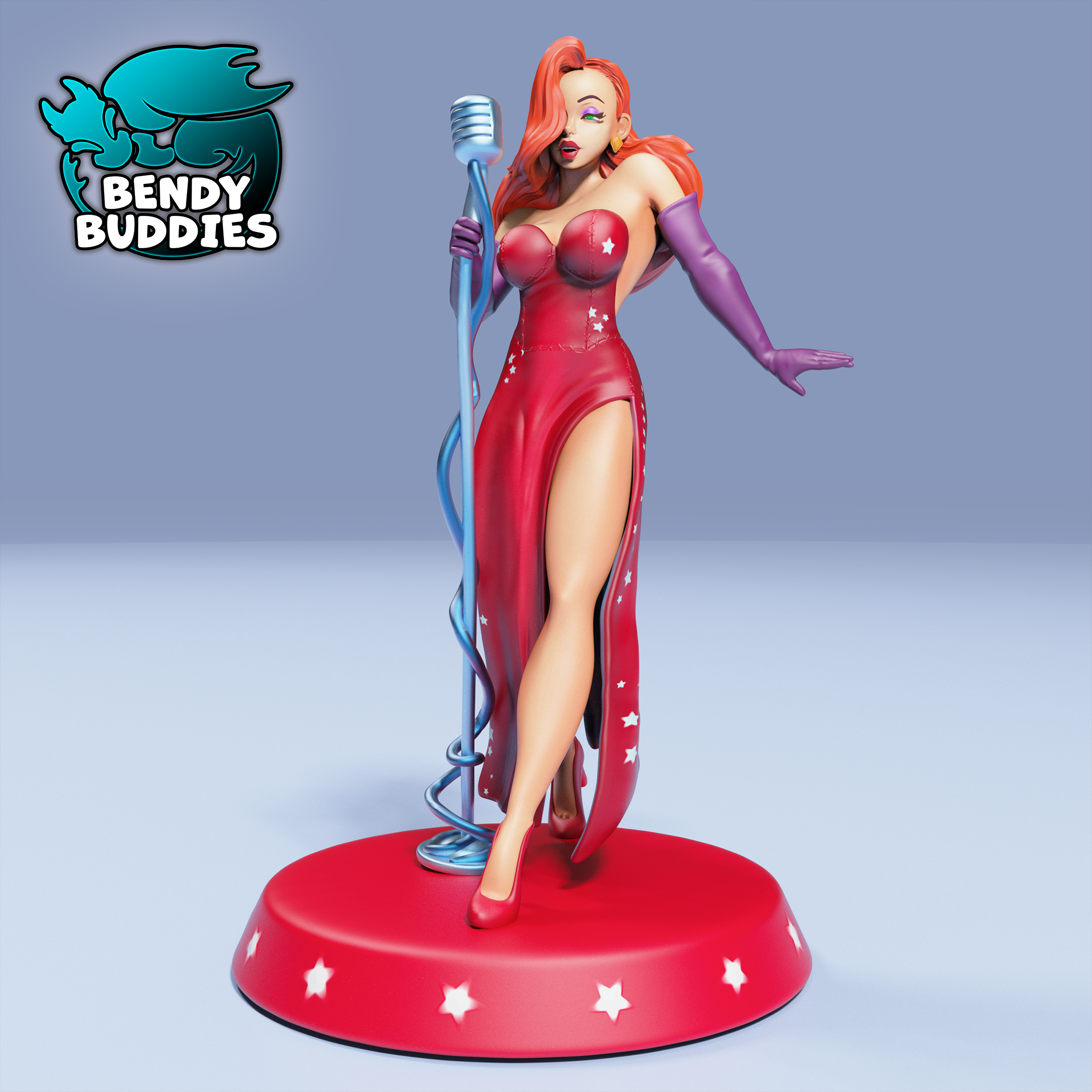 0043A - Bendy Buddies - Jessica Rabbit (Fan Art) PAINTED