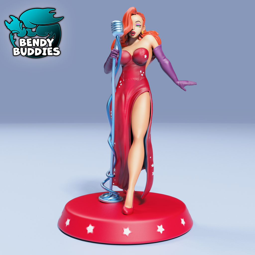 0043A - Bendy Buddies - Jessica Rabbit (Fan Art) PAINTED