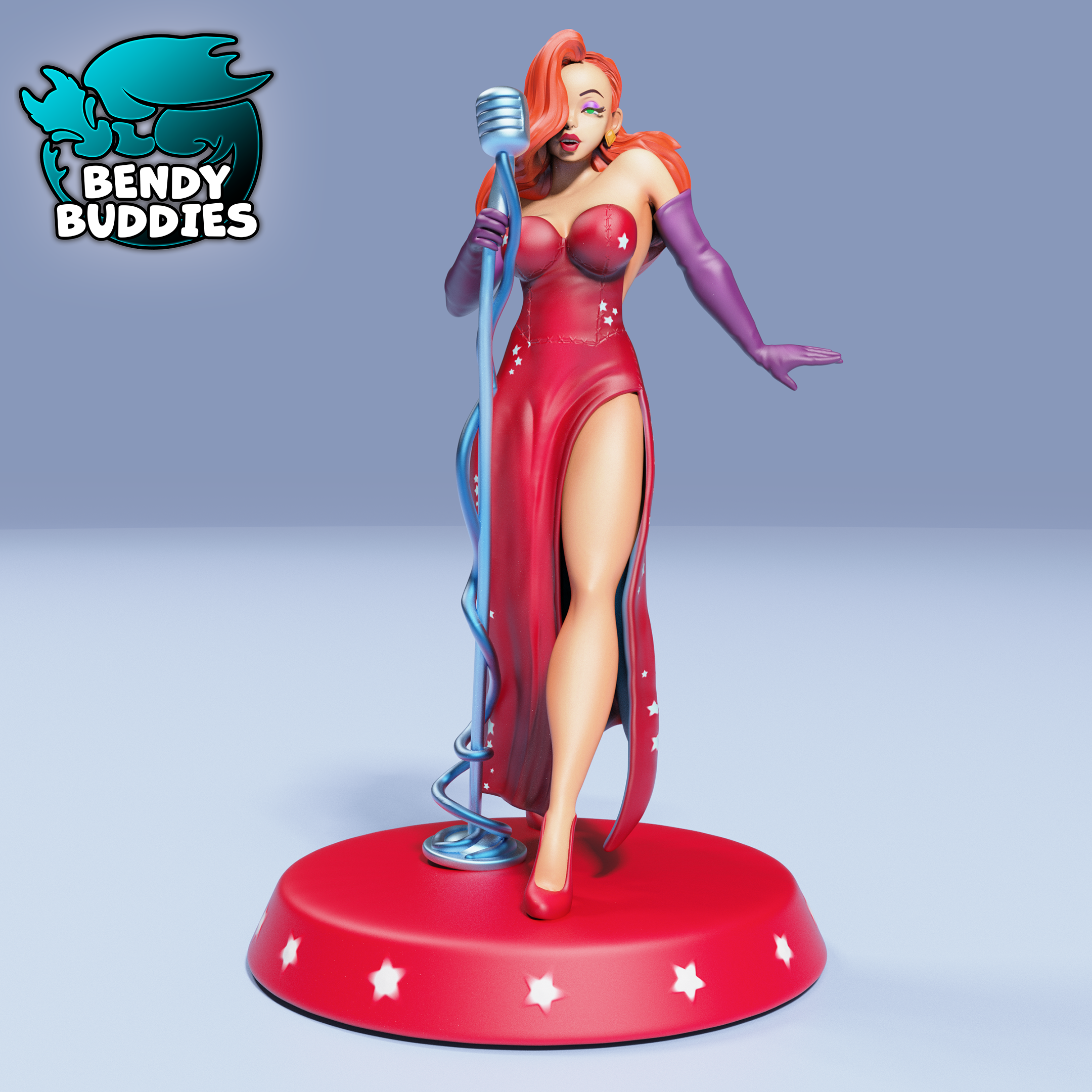 0043A - Bendy Buddies - Jessica Rabbit (Fan Art) PAINTED