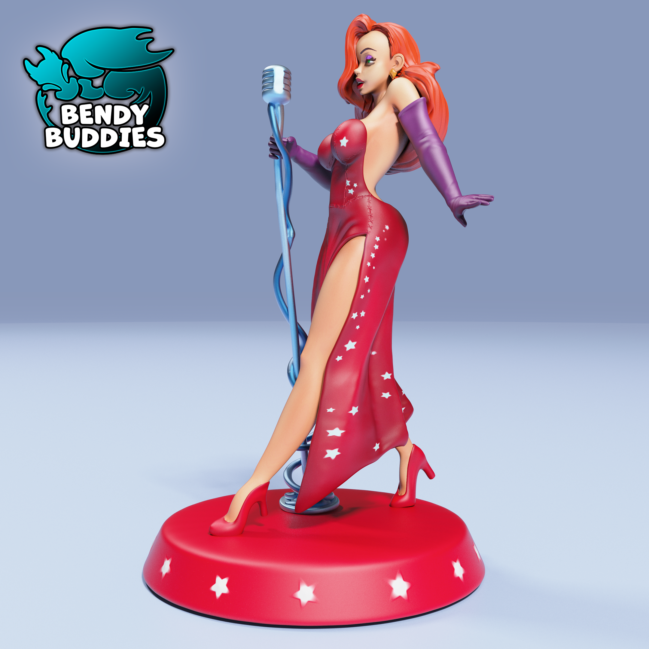 0043A - Bendy Buddies - Jessica Rabbit (Fan Art) PAINTED