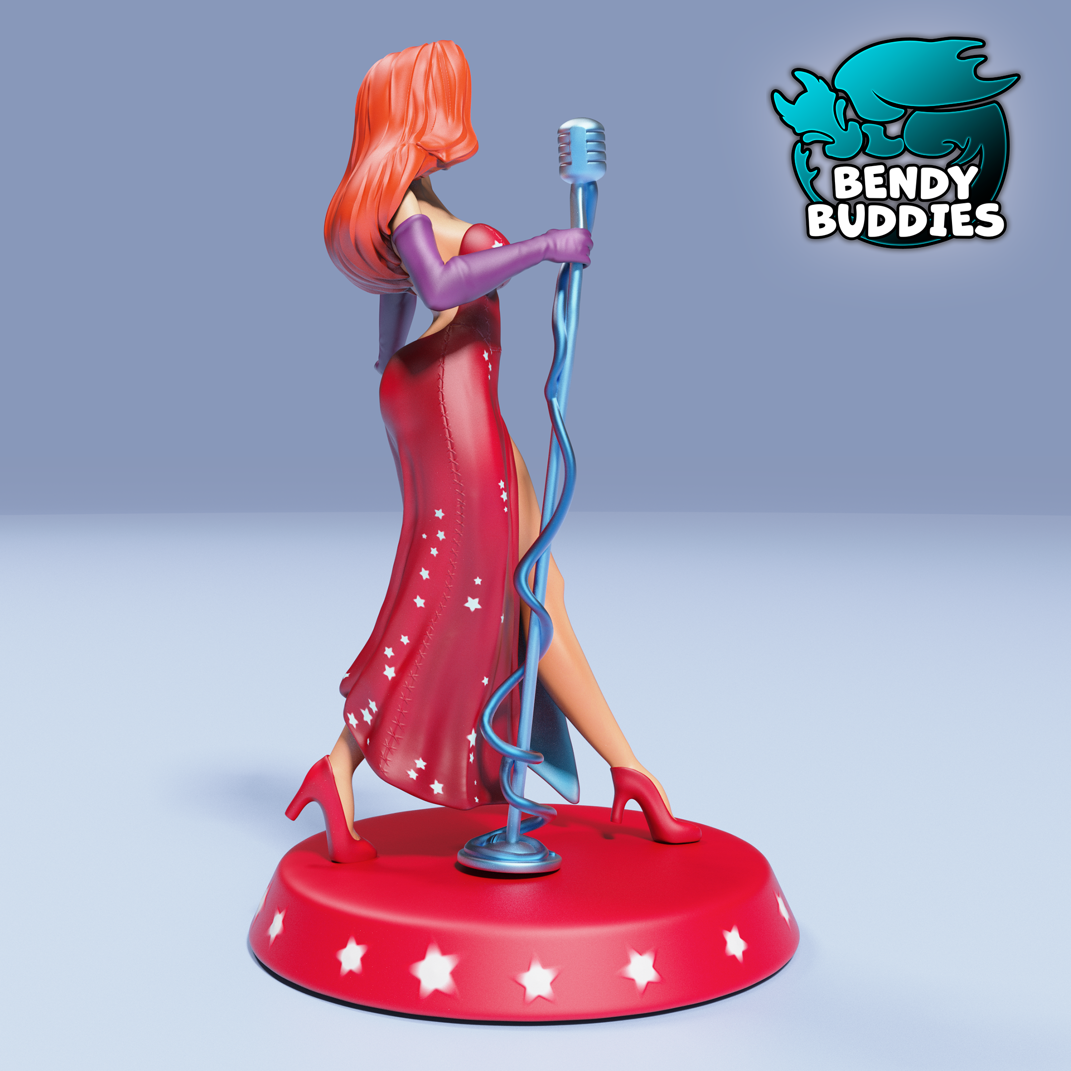 0043A - Bendy Buddies - Jessica Rabbit (Fan Art) PAINTED