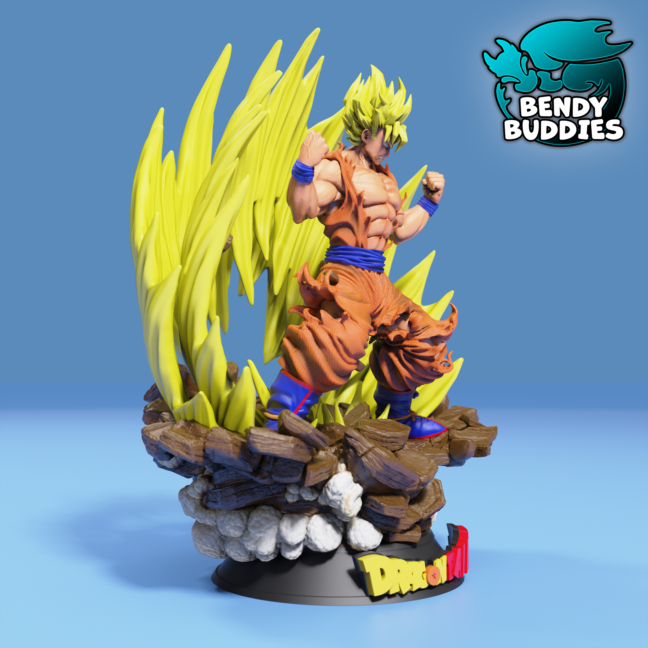 0053A - Bendy Buddies - Son Goku (Dragon Ball Z Fan Art) PAINTED