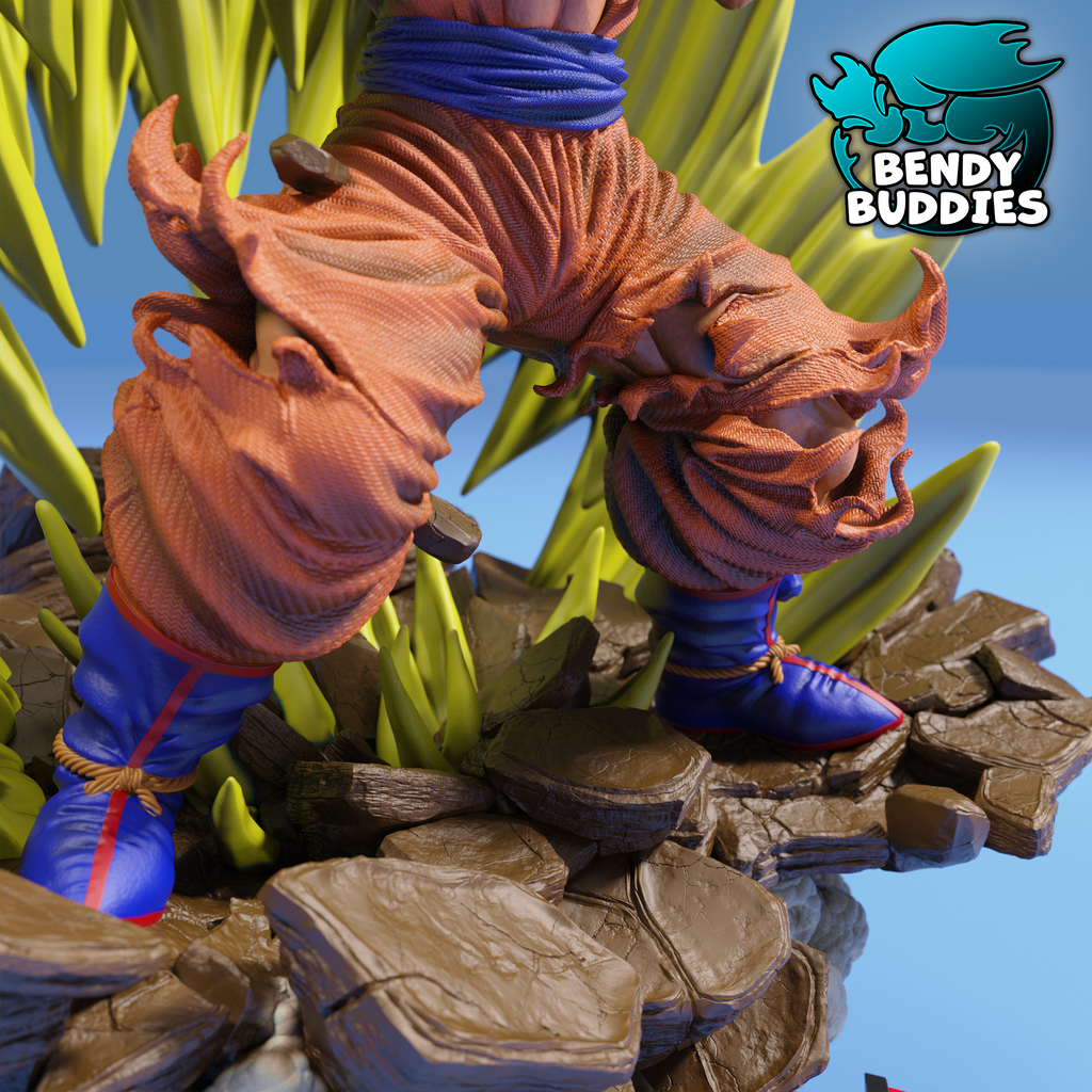 0053B - Bendy Buddies - Son Goku (Dragon Ball Z Fan Art) UNPAINTED