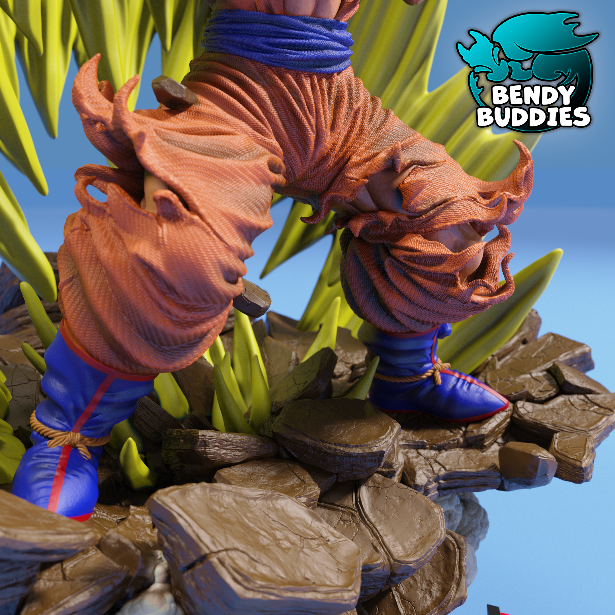 0053A - Bendy Buddies - Son Goku (Dragon Ball Z Fan Art) PAINTED
