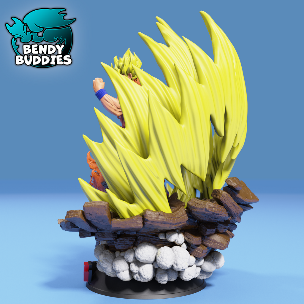 0053B - Bendy Buddies - Son Goku (Dragon Ball Z Fan Art) UNPAINTED