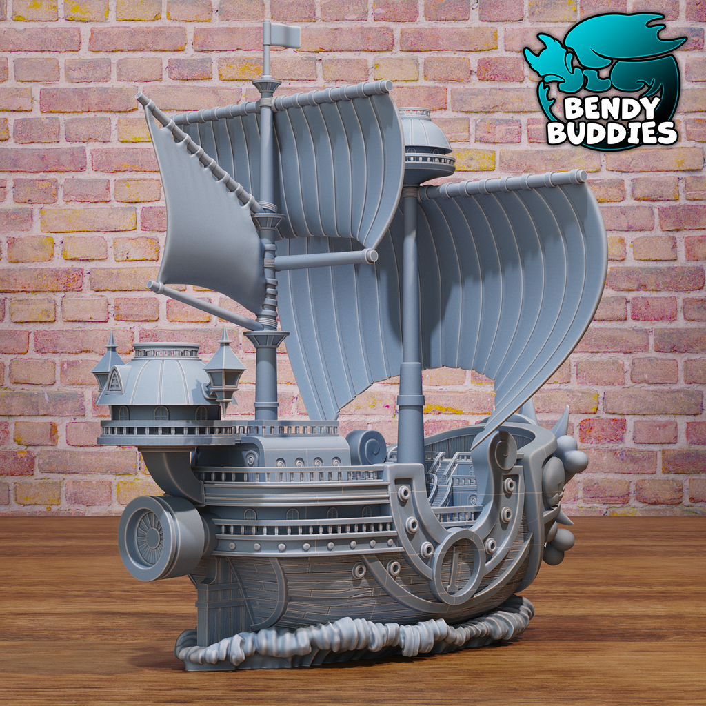 0057 - Bendy Buddies - Sunny Ship (One Piece Thousand Sunny Fan Art) UNPAINTED